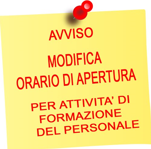 Variazioni orario apertura al pubblico Servizi Stato civile dal 12/01/2026 al 23/01/2026